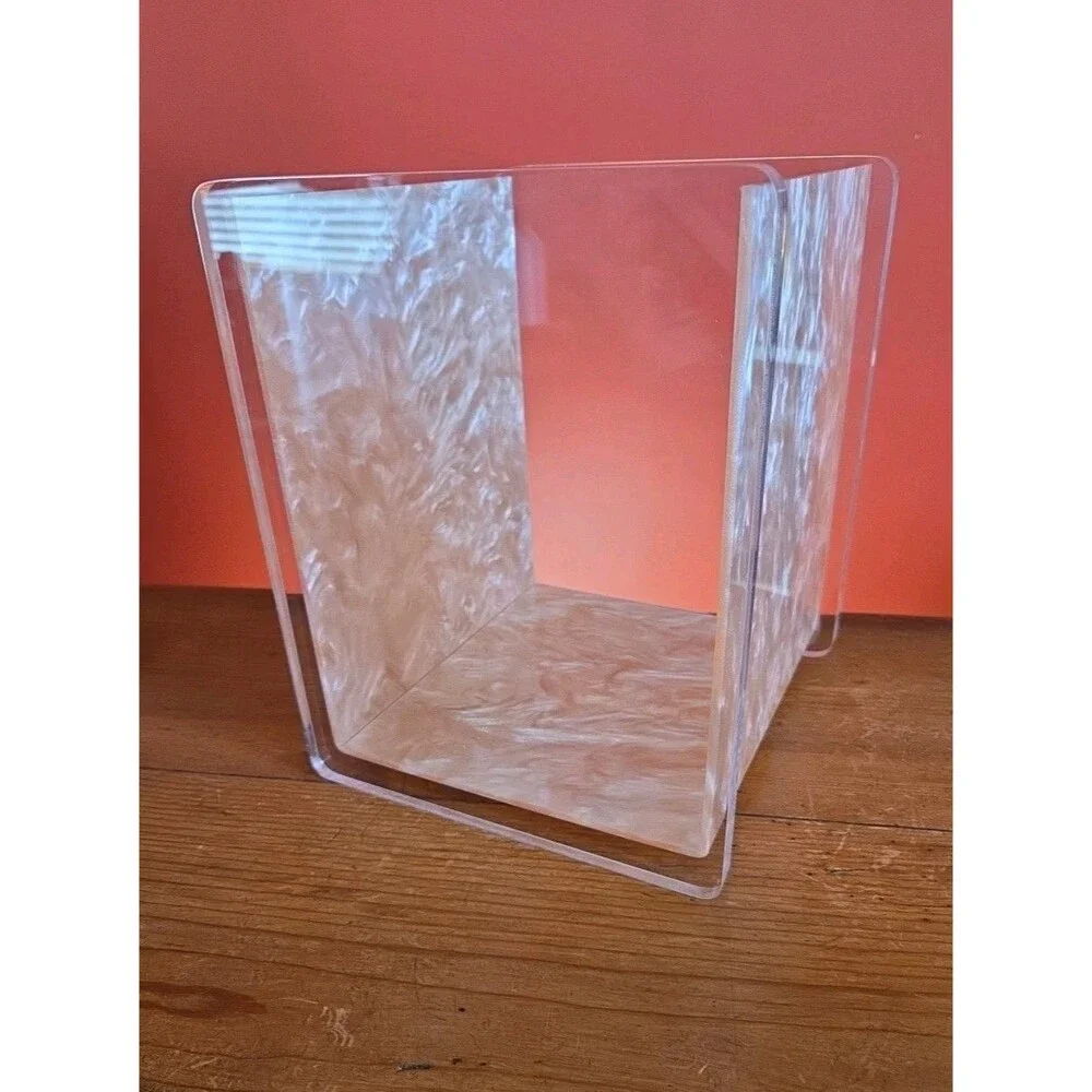 Vtg L & R Enterprises Lucite Light Trash Waste Container Made In CA USA